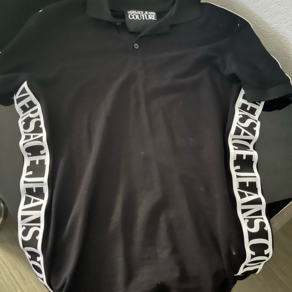 VERSACE COUTURE JEANS BLACK POLO SHIRT FOR SALE!!